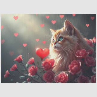 Papel De Seda Colourful Romantic Cats Tissue Paper