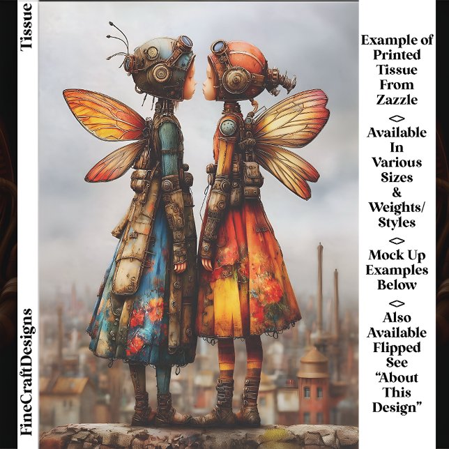 Papel De Seda Coloute Cute Steampunk Fairies EK6L Decoupage (Subido por el creador)