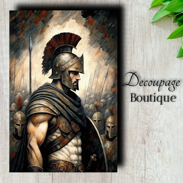 Papel De Seda Comandante Griego Decoupage (Greek Commander Decoupage Tissue Paper)