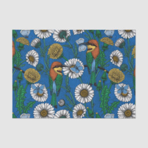 Papel De Seda Comedores de abejas con azul