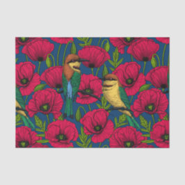 Papel De Seda Comedores de abejas y amapolas