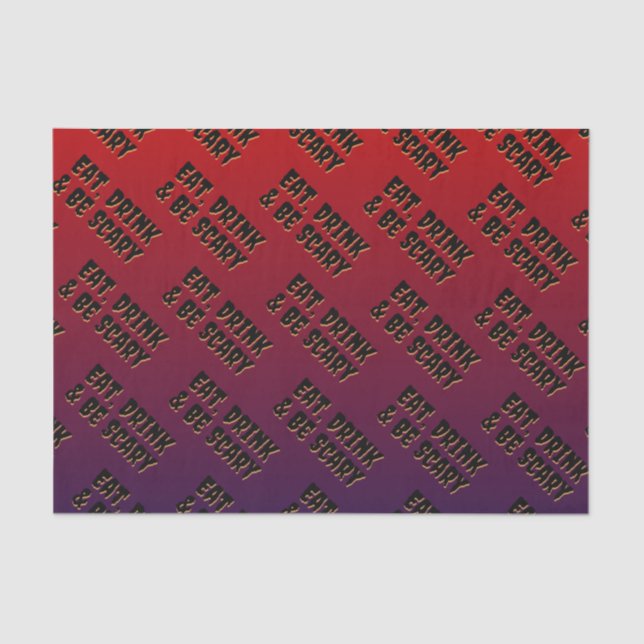 Papel De Seda Comer, beber y tener miedo Halloween (Anverso)