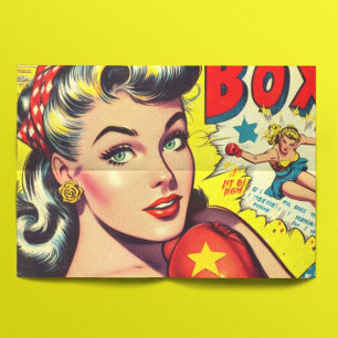 Papel De Seda Comics de Chicas de boxeo retro