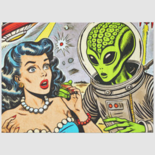 Papel De Seda Cómics de ciencia ficción retro para extranjeros