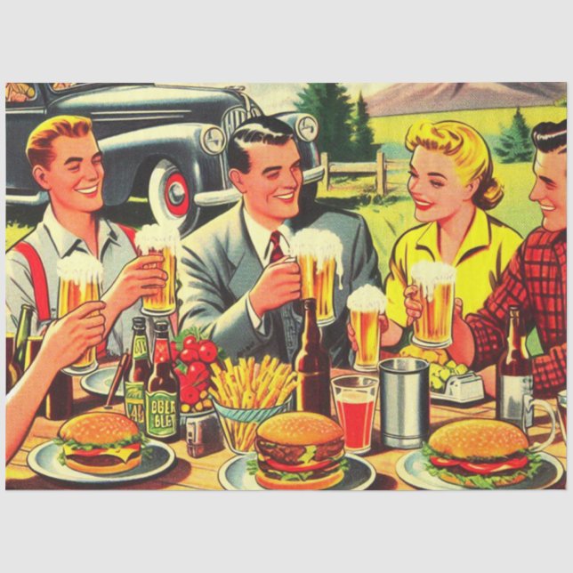 Papel De Seda Comics retro picnic (Anverso)