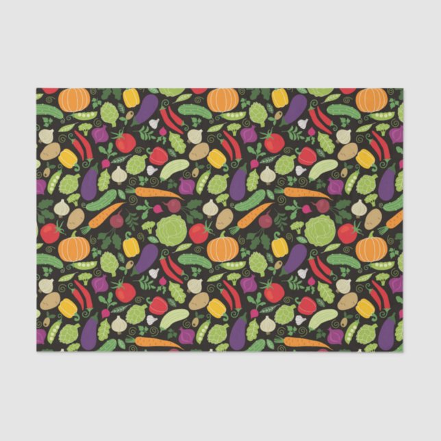 Papel De Seda Comida en un fondo negro (Anverso)