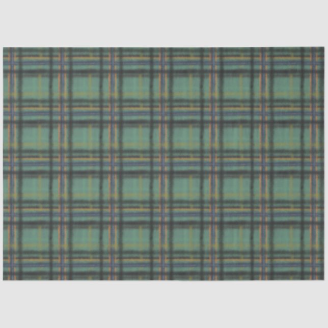 Papel De Seda Comodidad Acogedora Estilo Campestre Sage Plaid En (Anverso)