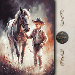 Papel De Seda Compañero Vaquero Pequeño Decoupage