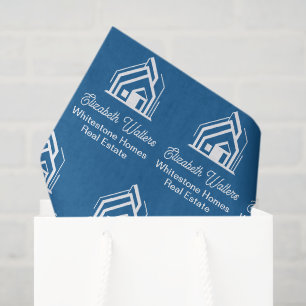 Papel De Seda Compañía de bienes raíces Blue Realtor Personaliza