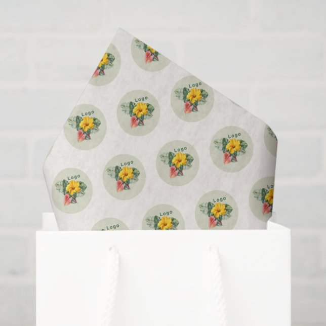 Papel De Seda Company Logo Template Pattern Ecru (Bolsa de regalo)