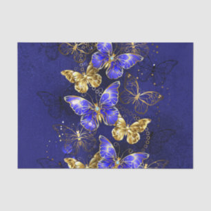 Papel De Seda Composición con mariposas de zafiro