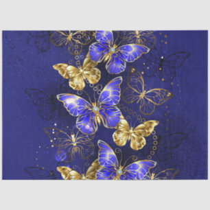 Papel De Seda Composición con mariposas de zafiro