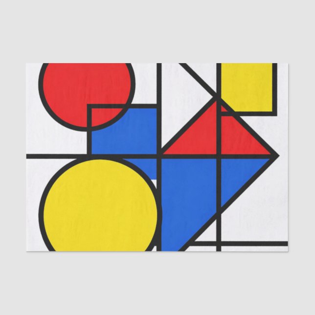 Papel De Seda Composición de color primario de Mondrian (Anverso)