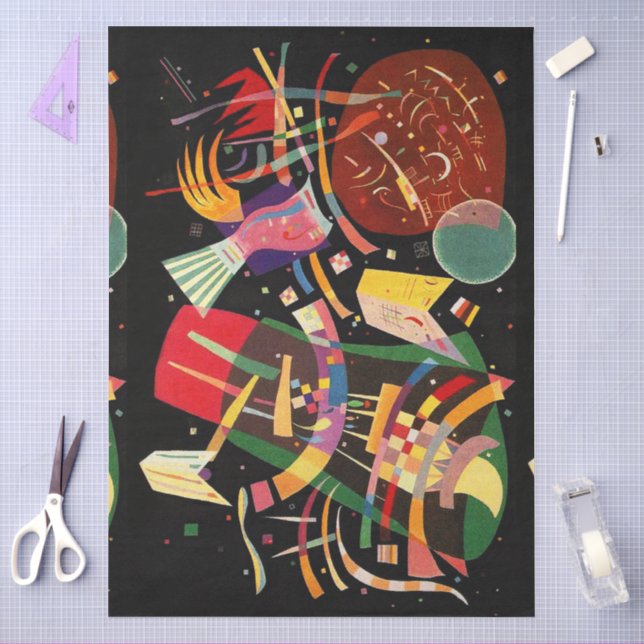 Papel De Seda Composición X Abstracción Biomorfa - Kandinsky (Artesanía)