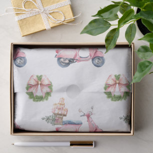 Papel De Seda Compras de Navidad en Scooter Rosa