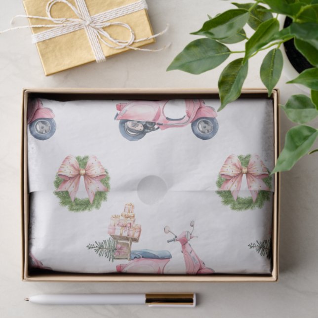 Papel De Seda Compras Navideñas en Scooter Rosa (Regalo )
