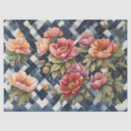 Papel De Seda Comprobación de búfalo azul con descomposición de 