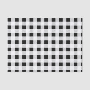 Papel De Seda Comprobación de búfalo en blanco y negro