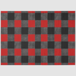 Papel De Seda Comprobación de búfalo negro y rojo