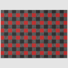 Papel De Seda Comprobación de búfalo negro y rojo