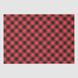 Papel De Seda Comprobación de búfalo rojo y negro