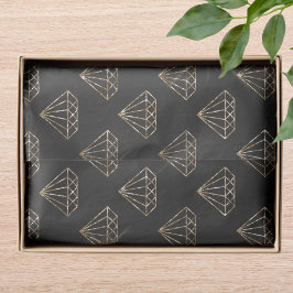 Papel De Seda Compromiso Elegante De Bodas De Diamantes De Color