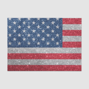 Papel de Seda con Brillo de Bandera Americana Patr