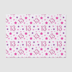 Papel de seda con brillo rosa para cumpleaños núme