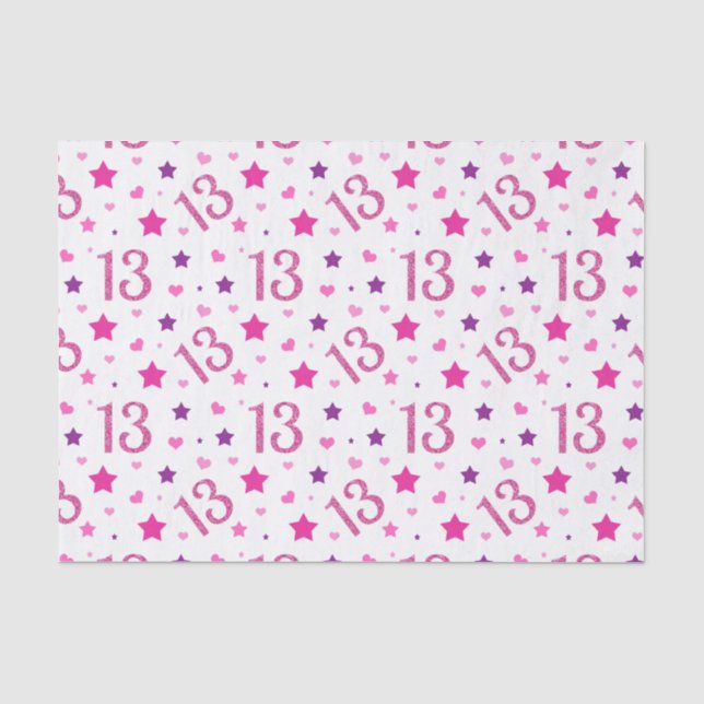 Papel de seda con brillo rosa para cumpleaños núme (Anverso)