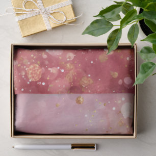 Papel de seda con brillo rosa y dorado