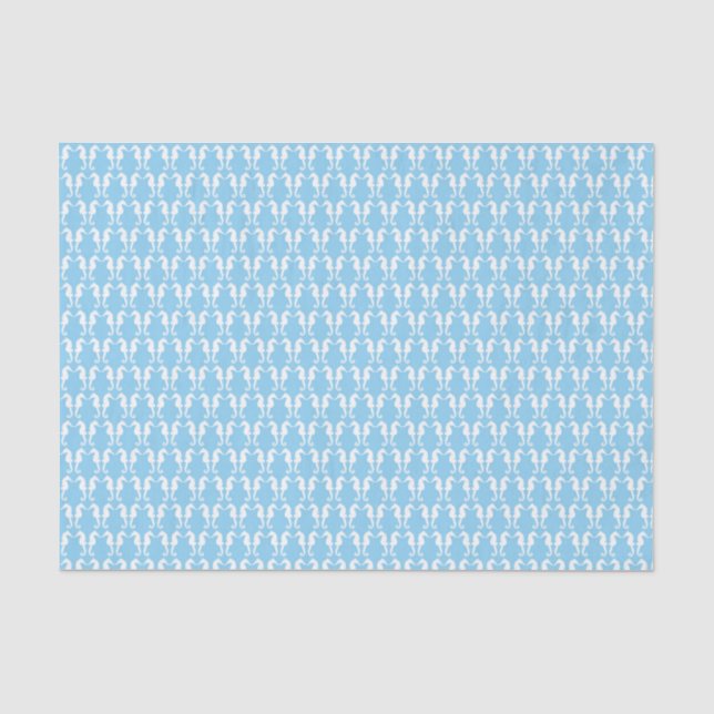 Papel de seda con caballitos de mar blancos (Anverso)