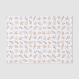 Papel de seda con conchas, Decoupage Playa Costera