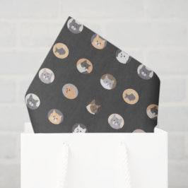 Papel de seda con diseño de cara de gato adorable