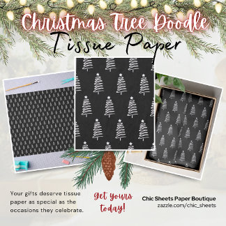 Papel de seda con diseño de garabato de árbol de N