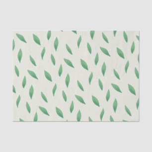 Papel de seda con diseño de hojas verdes