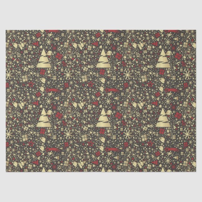 Papel de seda con diseño de Navidad elegante (Anverso)