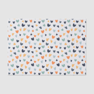 Papel de seda con estampado boho de corazones