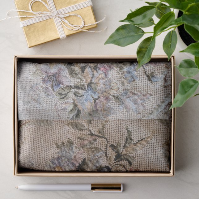 Papel de seda con estampado de aguja floral (Regalo )