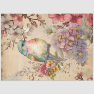 Papel de seda con estampado de collage de aves
