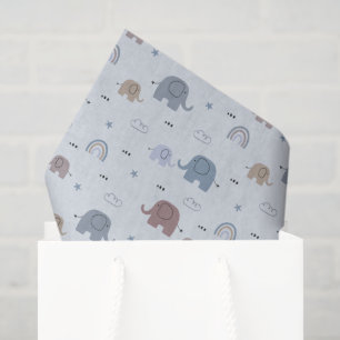 Papel de seda con estampado de guardería de elefan