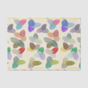 Papel de seda con estampado de hoja de colores