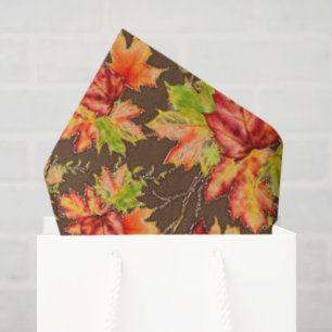 Papel de seda con estampado de hojas de arce de ot