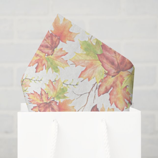 Papel de seda con estampado de hojas de arce de ot (Bolsa de regalo)