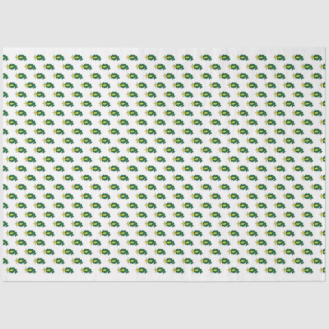 Papel de seda con estampado de hojas Verde Amarill (Anverso)