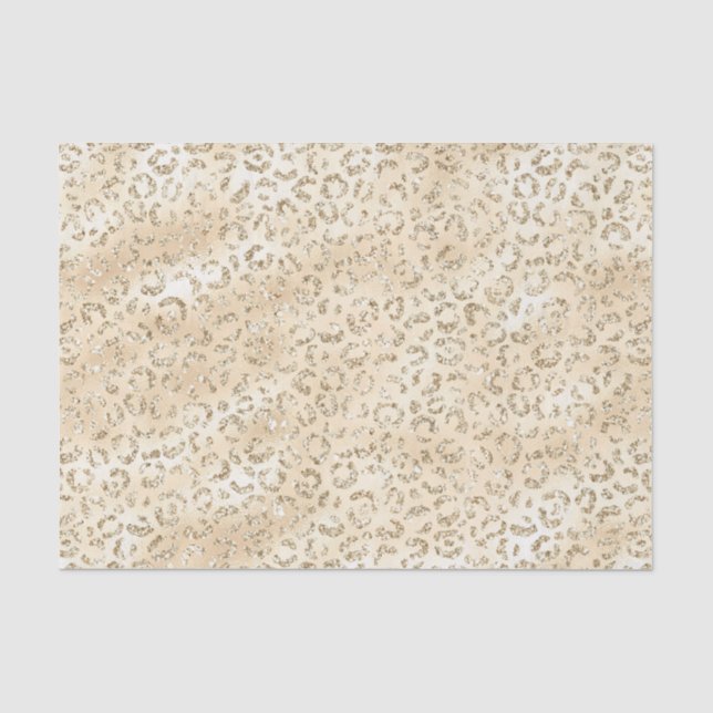Papel de seda con estampado de leopardo y brillo f (Anverso)