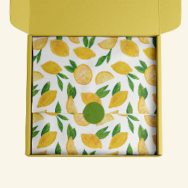 Papel de seda con estampado de limón cítrico