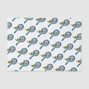 Papel de seda con estampado de raqueta y pelota de