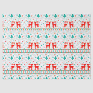 Papel de seda con estampado de renos de Navidad pa
