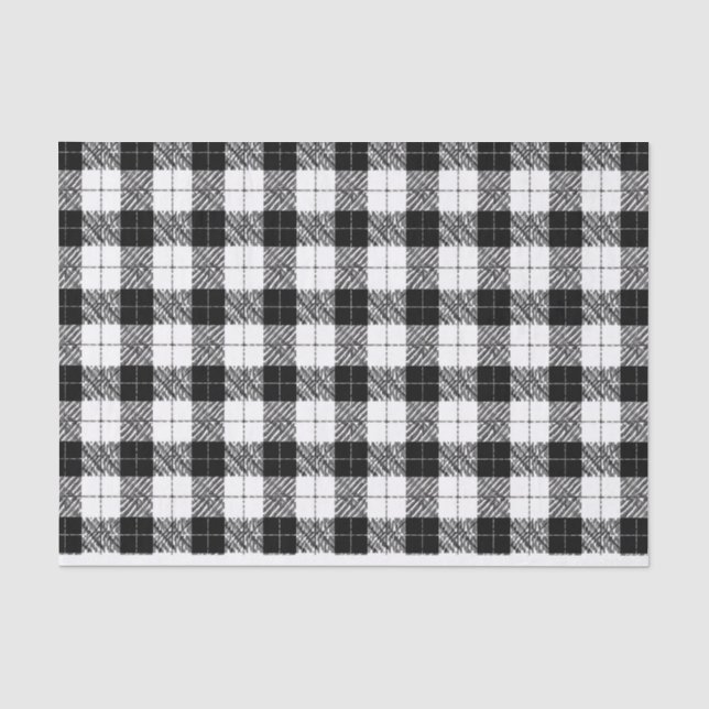 Papel de seda con estampado espiga en blanco y neg (Anverso)