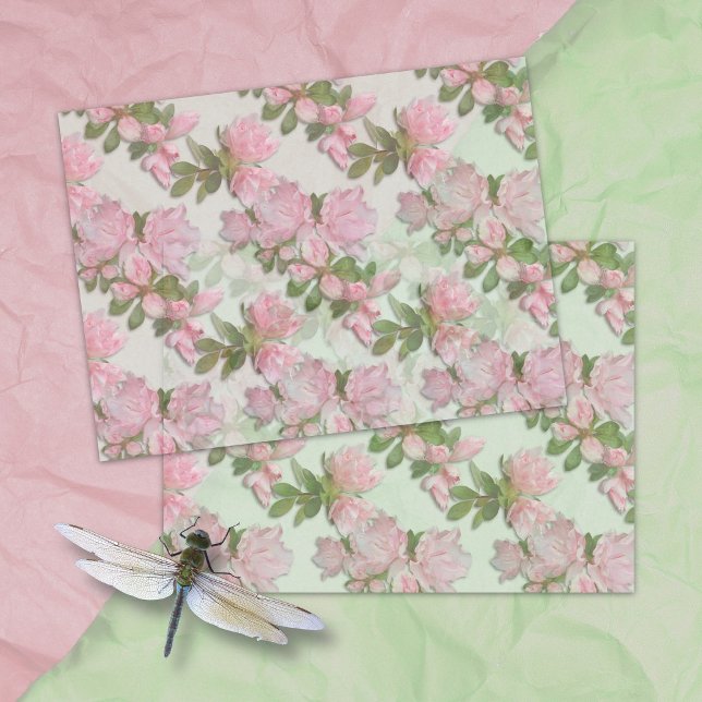 Papel de seda con estampado floral de azaleas rosa (Subido por el creador)